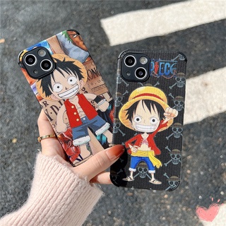 [Ready Stock] IPhone 13 12 11 Pro Max XS Max XR X 7 8 6 6s Plus 7p 8P Phone Case Fashion Cartoon Anime PirateKing Pattern Lambskin Shockproof Soft Protective Cover