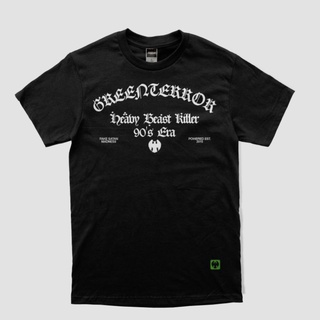 เสื้อยืดผ้าฝ้ายพรีเมี่ยม Greenterror - เสื้อยืด PURE FAKE SATAN