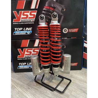 YSS โช๊คแก๊ส K-EURO ใช้อัพเกรดสำหรับ LAMBRETTA V200  ปี 2019-ปัจจุบัน【 TK302-340T-03-859 】โช๊คคู่หลัง สปริงแดง