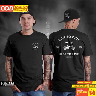 T-shirt เสื้อยืดพรีเมี่ยม พิมพ์ลาย LIVE TO RIDE DISTRO สําหรับผู้ชาย S-5XL
