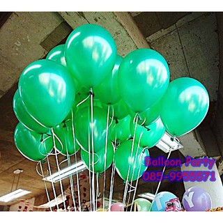 ลูกโป่งสวรรค์ทรงกลมสีมุก สีเขียวเข้ม พาสเทล Latex Metalic Color Balloon แพคละ 10 ใบ