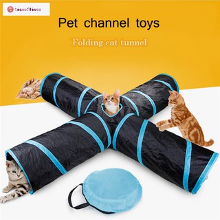 TF▶ 1 Pcs Pet Cat Kitten Tunnel Foldable Training Toy Drill Into Breathable Indoor Outdoor