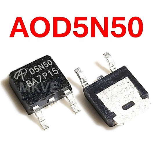 D5N50 , AOD5N50 , 5N50 , MOSFET N-Channel 5A 500V TO-252 ใช้แทน ...
