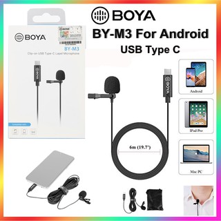 BOYA BY M3 ไมค์ติดปกเสื้อ สำหรับ Android Type C