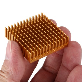 『★』Gold Tone Aluminium 40mmx40mmx11mm Heatsink Cooling Cooler Fin for CPU