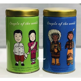 มือสอง กระป๋องโลหะ กระป๋องสังกะสี Coffee mate คอลเลคชั่น Couple of the world ปี 2002