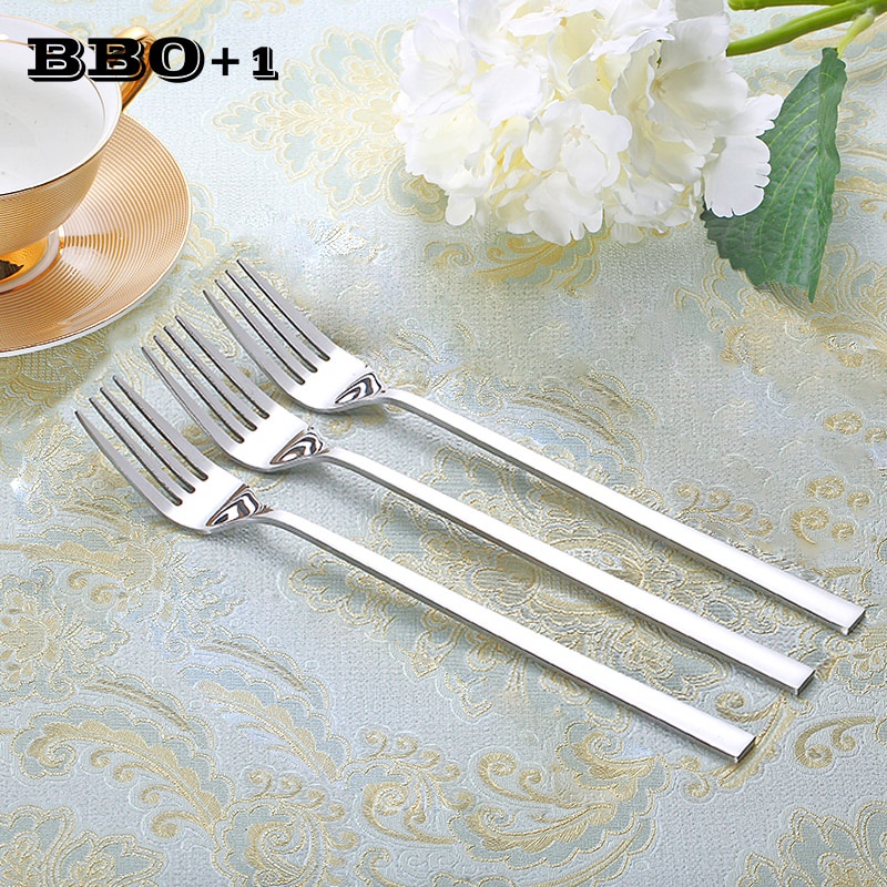 3pcs Stainless Steel Dinner Fork Long Handle Table Forks set Korean