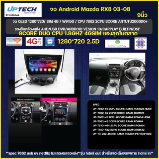 จอ Android MAZDA RX8 06-08 9นิ้ว SC7862/TS10 2CPU 8CORE 6+128/4+64/4+32 V10 DSP 4G WIFI5G CARPLAY/T3 4CORE 2+32