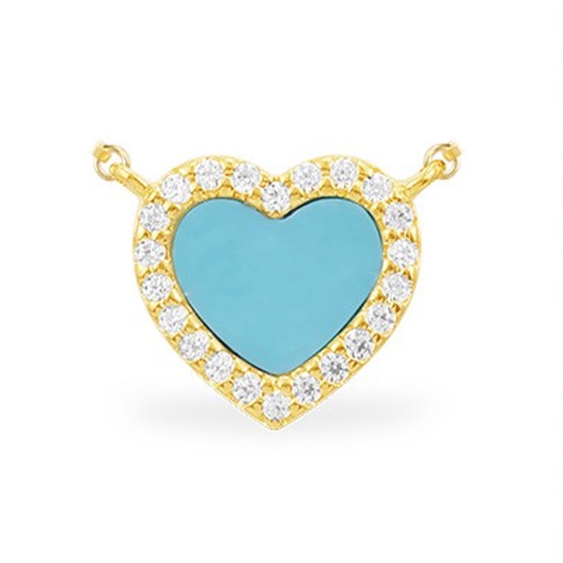 ✿ที TM▼APM Monaco Blue Love สร้อยคอฤดูร้อนน่ารักอารมณ์ Clavicle Chain ของขวัญวันเกิด AC5795XTUY