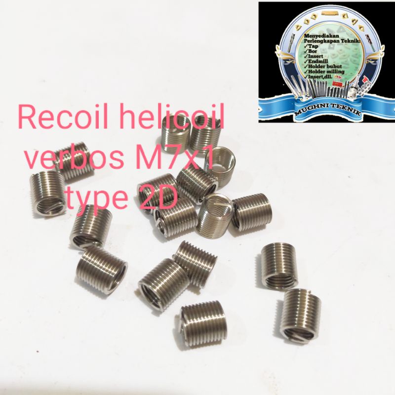 Recoil Helicoil Verbos M7x1 type 2D ยาวรวม 9.39mm