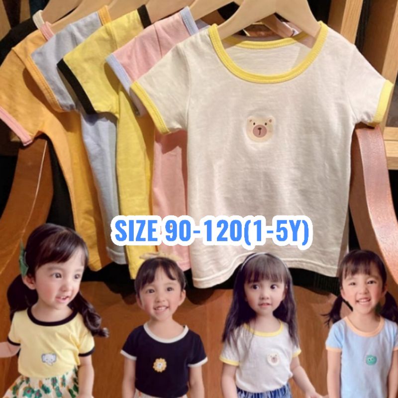 H085 เสื้อยืดพาสเทลสำหรับเด็กอายุ 9 เดือน -5 ขวบ (เสื้อยืดเด็ก)
