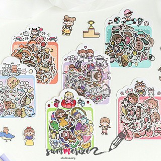 NEW-In สติ๊กเกอร์ ลายเจ้าหญิง การ์ตูน sticker สติ๊กเกอร์กันน้ำ deco sticker diecut DIY ตกแต่ง planner