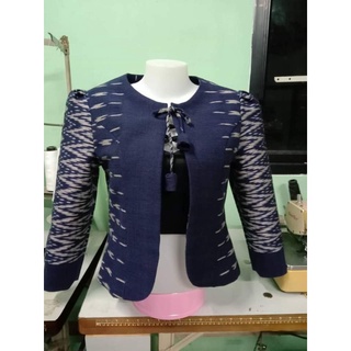 เสื้อคลุมผ้าฝ้ายทอมือ คอกลม (สั่งตัดสีอื่น ลายอื่นๆได้ค่ะ) ถ…