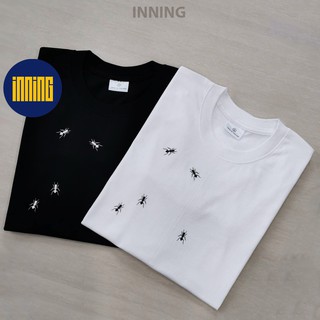 INNING สกรีนลายมด  เสื้อยืดคอตตอน 100% คอมป์ (พร้อมส่ง)  เสื้อยืดชาย/หญิง