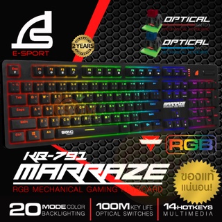 KB-791 KEYBOARD (คีย์บอร์ด) SIGNO MARRAZE (FULL KEY)(มี 2ปุ่ม BLUE/RED SWITCH) มีไฟRGB 20โหมดแสง USB 2.0 (1.8M) 2Yของแท้