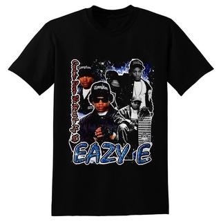 เสื้อยืดแขนสั้น พิมพ์ลายอนิเมะ Eazy E Rap สไตล์ฮิปฮอป วินเทจ สีดําS-5XL