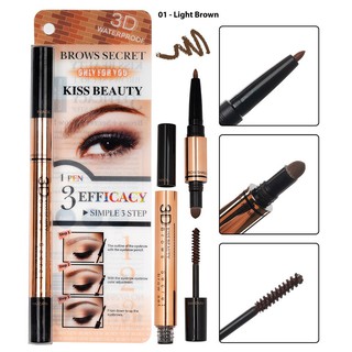 No.57293 kiss beauty 3D 1PEN 3 EFFEICACY simple 3 STEP   สุดฮิตที่มาพร้อมกับ ดินสอเขียนคิ้ว, อายแชโดว์ ,มาสคาร่า