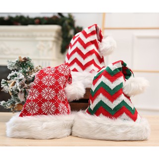 Christmas Knitted Woolen Hat หมวกคริสมาส ไหมพรม ซานต้า ซานตาครอส แซนตี้ คริสมาส