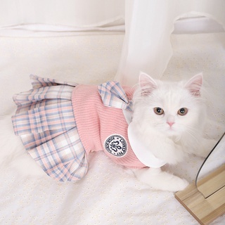 【พร้อมส่ง】Pet Princess Dress JK Dress Pet Cat Cozy Spring Dress Teddy Corgi Bichon Schnauzer Skirt