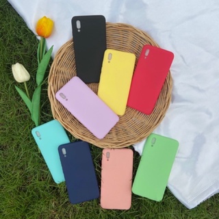 เคสVivo Y91c/Y91/Y91i/Y93/Y95 เคสสีพื้นแถมฟรีสติกเกอร์ติดเคสน่ารักๆ⛅️🐹