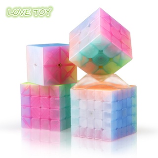 ของเล่นรูบิคปริศนา Nkodok Magic Cube แบบไร้สติกเกอร์ สีเจลลี่