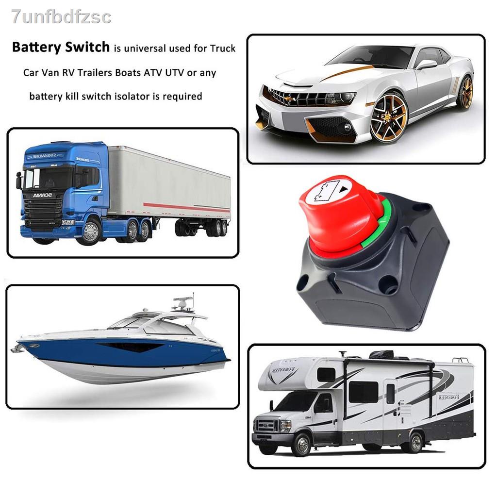 Battery Disconnect Switch 12-48 V Battery Power Cut Off Switch Anti-Leakage Waterproof Power Isolator Switch Suitable for Cars Truck Boats RV ATV Ships Vehicles Trailer Camper A 