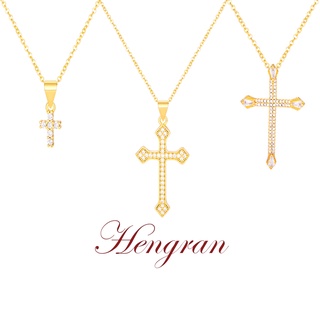 Hengran สร้อยคอทองคํา 18k พร้อมกล่อง แฟชั่นเกาหลี สําหรับผู้หญิง JGN01