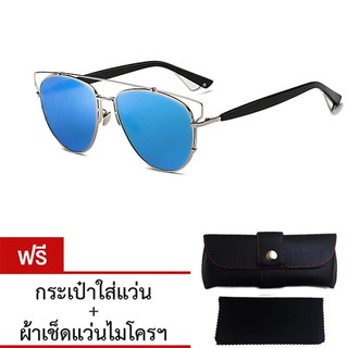 VINTAGE GLASSES แว่นกันแดด รุ่น TECH 5A39 (Silver/Blue)