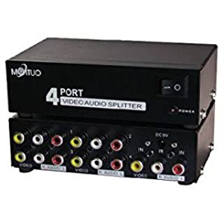 กล่องแปลงสัญญาณ AV Mt-104av 4 Port Video Audio Splitter 1 in 4 Out Av Divider Rca Splitter.