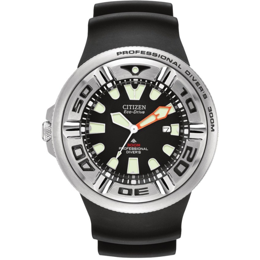 Citizen  นาฬิกาข้อมือผู้ชาย BJ8050-08E Eco-Drive Professional Diver Black Sport Watch