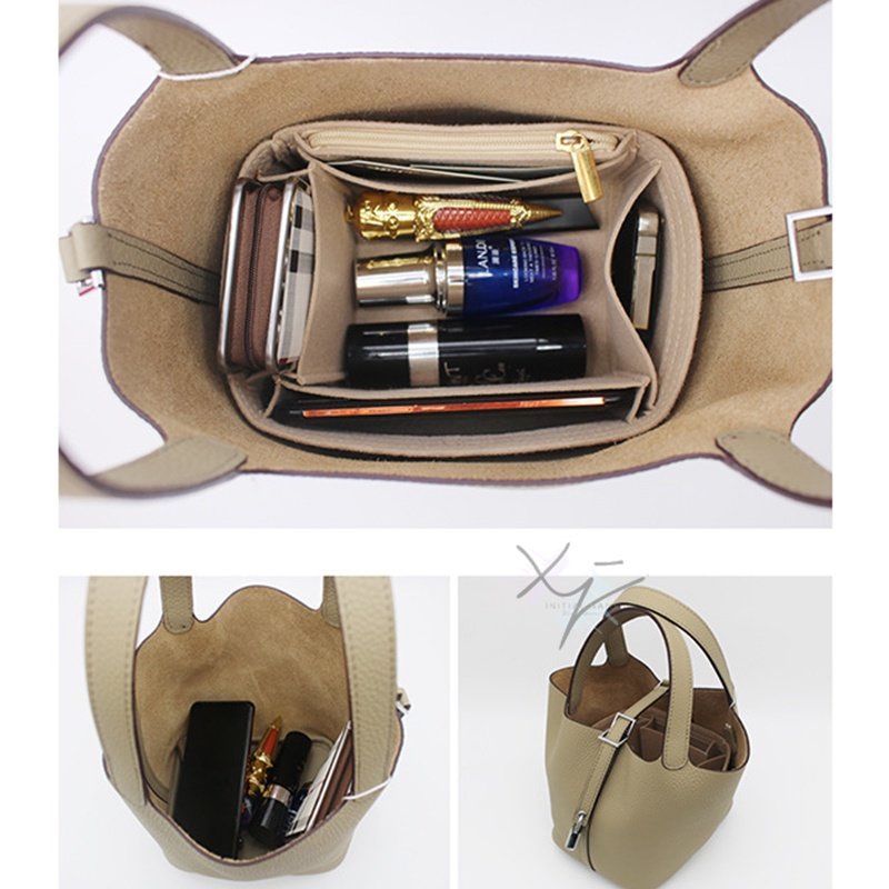 ที่จัดระเบียบกระเป๋าด้านในผ้าสักหลาดเหมาะสําหรับ ชม. พิโคติน 18 22 26 ที่เก็บกระเป๋าถือตะกร้าผักและองค์กร