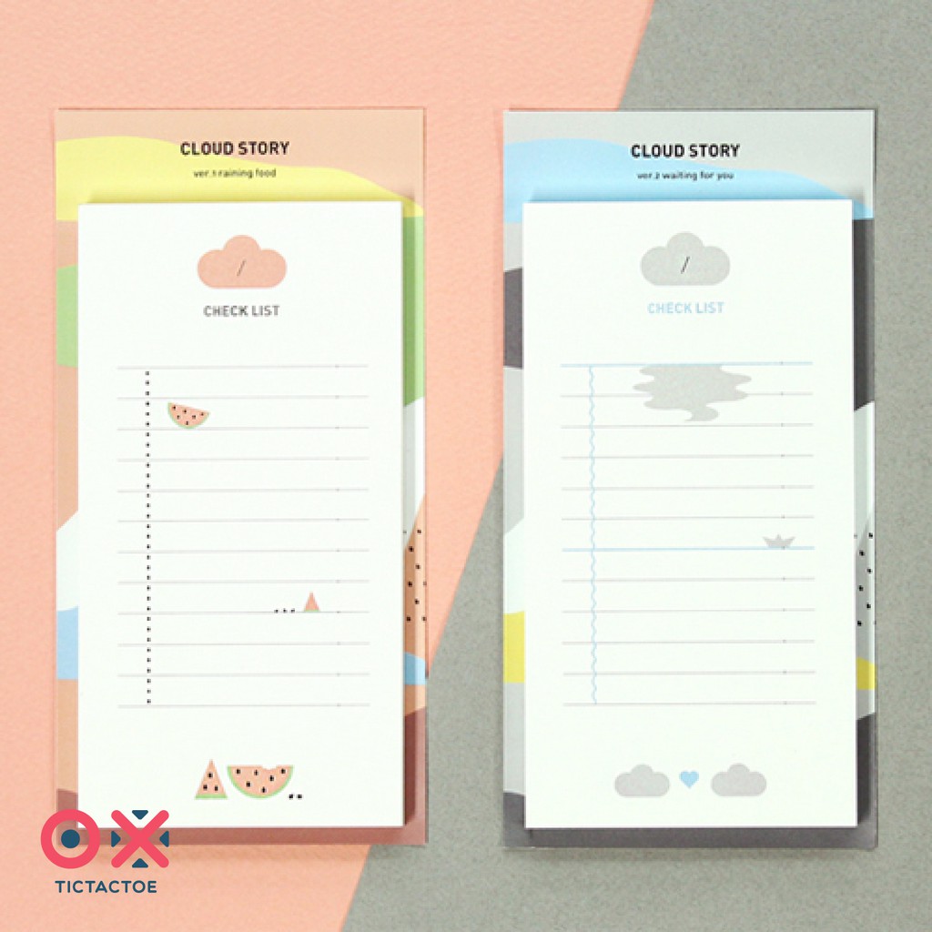 Post it Cloud Story Check List Sticky Note กระดาษโน้ตชุด Cloud