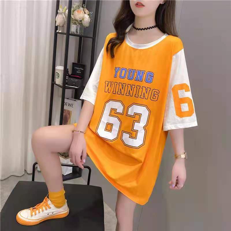 chaochao shop เสื้อยืดแฟชั่นผู้หญิงลายทางแขนสั้นคอกลม เนื้อผ้าดีใส่สบาย! New Fashion women's #HAN SY SOCIETY#0780