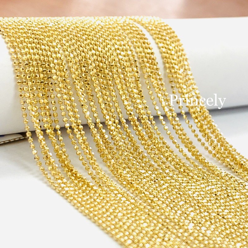 Princelyสร้อยคอทอง9เคแท้ ลายยิงตันนำเข้าจากอิตาลี