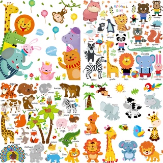 【wuxiang】สติกเกอร์ติดผนัง ถอดออกได้ ลายการ์ตูนสัตว์ สําหรับต…