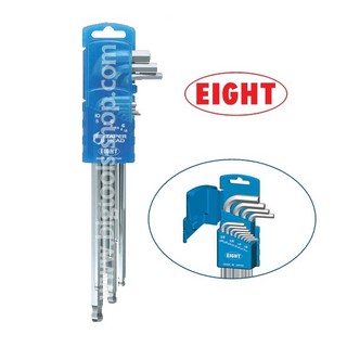 เอท : ประแจแอล หัวบอล ยาว สีขาว ชุด 9 ตัว EIGHT : 9 Pc. Long Ball Point HEX KEY SET (TLS-9D)