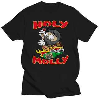 เสื้อยืดคอกลมเสื้อยืด ผ้าฝ้าย 100% พิมพ์ลายกราฟฟิค holy molly terrorist molotow สร้างสรรค์ สําหรับผู้ชาย X189278 ผ้าฝ้าย