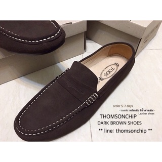 DARK BROWN SHOES หนังกลับสีน้ำตาลเข้ม โบว์