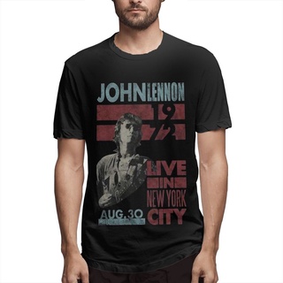 GILDAN (HARGA Borong) เสื้อยืดแขนสั้น ผ้าฝ้าย 100% พิมพ์ลายกราฟฟิค John Lennon Live In Nyc 1972 The Beatles แฟชั่นฤดูร้อ