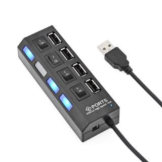 4 Port USB 2.0 Hub High Speed Splitter อะแดปเตอร์พร้อม ON / OFF Switch