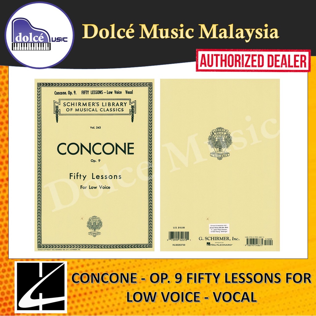 Hal Leonard - Concone - Op. 9 Fifty Lessons สําหรับเสียงต่ํา - Vocal