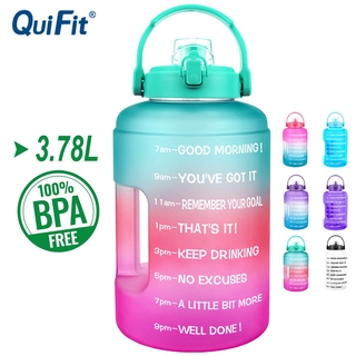 ราคาQuiFit ขวดน้ำ แกลลอน 3.78 ลิตร ไร้ BPA พร้อมเครื่องหมายเวลา สร้างแรงบันดาลใจ