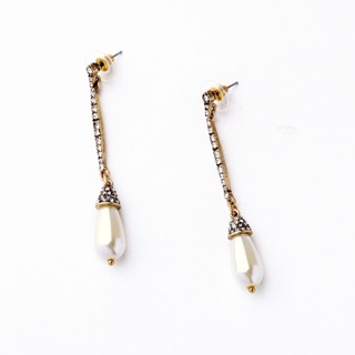 Long Crystal pearl Earing