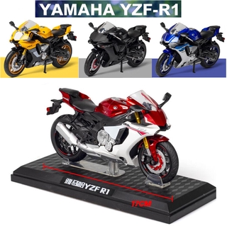 โมเดลรถจักรยานยนต์อัลลอย โมเดลรถเหล็ก จักรยานยนต์ของเล่น 1:12 YAMAHA YZF-R1