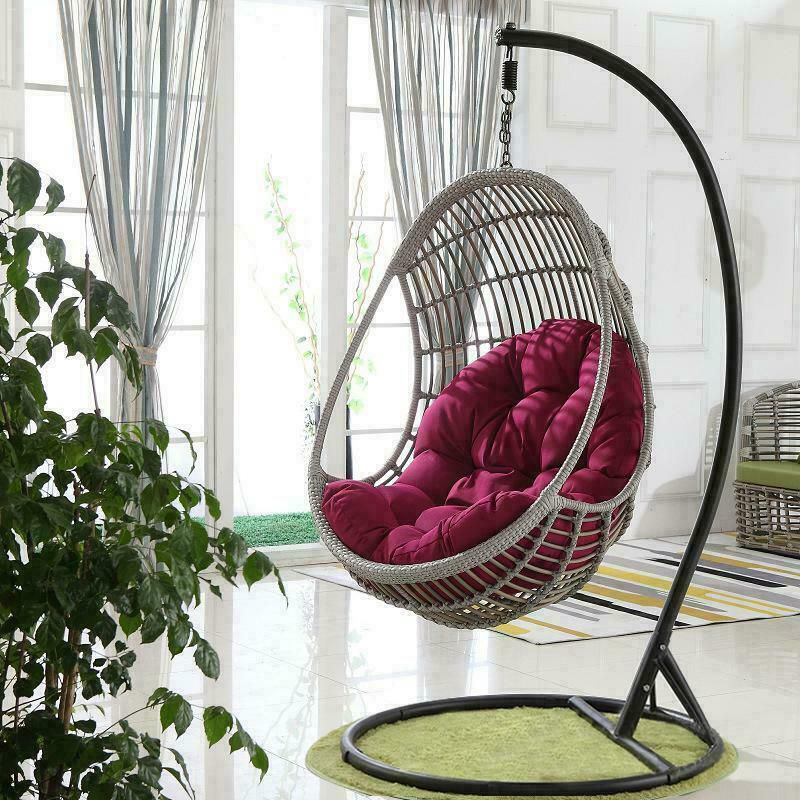 Balcony Patio Garden YDKDXL01 Swing Chair Cushion Outdoor Or Indoor Color : A, Size : 100x70cm Swing Chair Wicker Hanging Egg Rattan Chair Hammock Pad 39x28inch Mermaid Cushion 