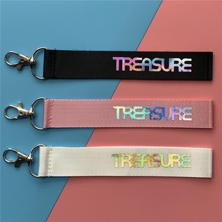 #พร้อมส่ง เนมแท็ก TREASURE แถบชื่อสายคล้องมือถือเลเซอร์   #PH021