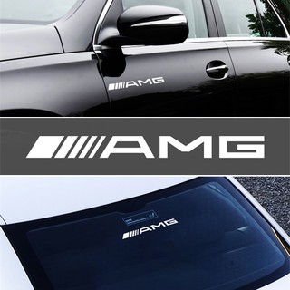 รถจัดแต่งทรงผม 1 ชิ้น Mercedes Benz AMG โลโก้กันน้ำสติ๊กเกอร์ตกแต่งรถ