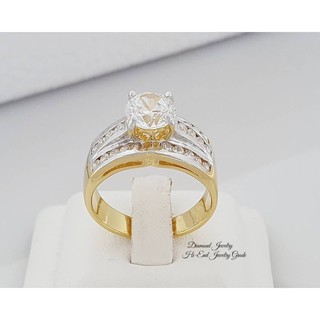 Diamond Ring แหวนเพชร CZ แท้ ดีไซน์สวยหรู ประดับเพชรเม็ดกลางขนาด 1.25 กะรัต