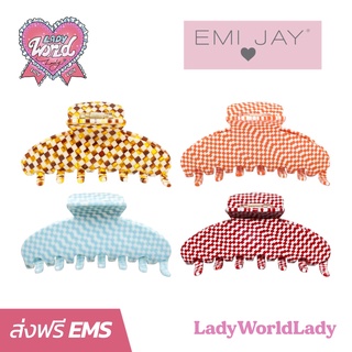 พร้อมส่ง💗EMI JAY💗 BIG EFFING CLIP 4” กิ๊บหนีบผมลายหมากรุก มีหลายสี