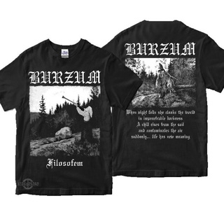 Kaos band burzum - Philosophy เสื้อยืดพรีเมี่ยม burzum / kaos โลหะ blackmetal gothic mayhem